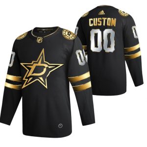 Dallas Stars Trikot Benutzerdefinierte 2020-21 Schwarz Authentic Golden Limited Edition